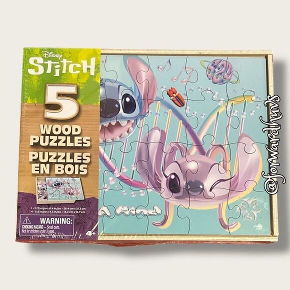 Disney Disney Junior Lilo & Stitch Wood Puzzles 5-Pack - Picture 1 of 8